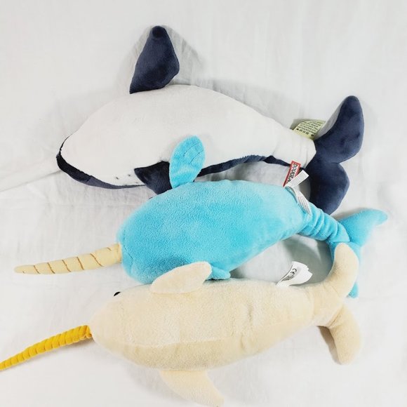 Lot of 3 Plush Narwhals Stuffed Animals Toy Ocean Sea Life - Picture 4 of 4